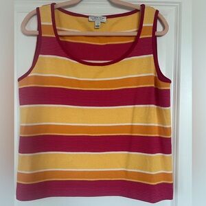 St John Sport Striped Sleeveless Sweater